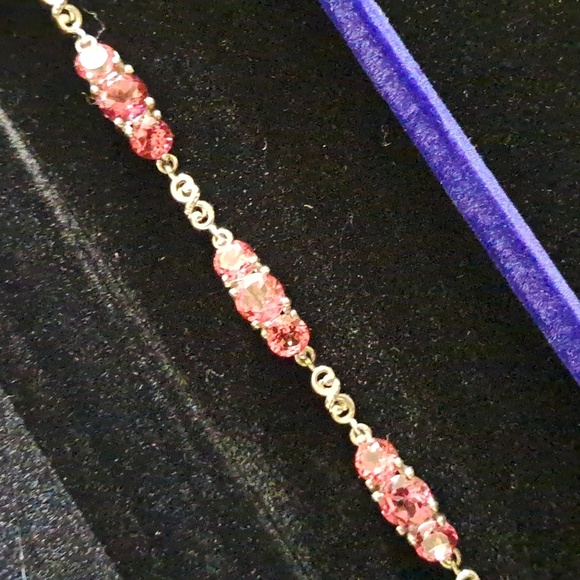 Pure Pink Mystic Topaz Toggle Clasp Bracelet in 925 Sterling Silver 6.5" - Picture 3 of 7